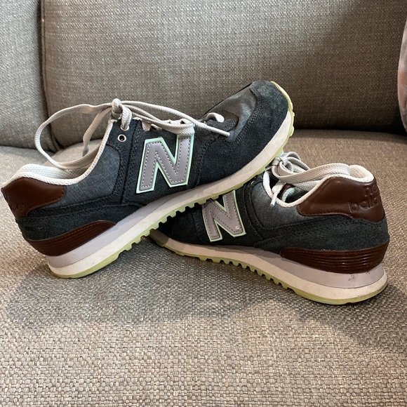 New Balance Shoes New Balance Custom Design Gray Green Soles Faux
